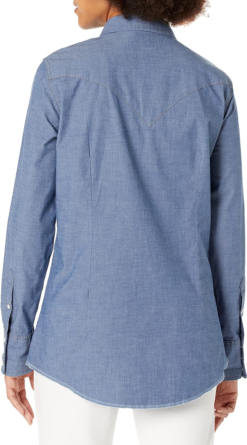 Wrangler Women's Long Sleeve Western Snap Work Shirt
